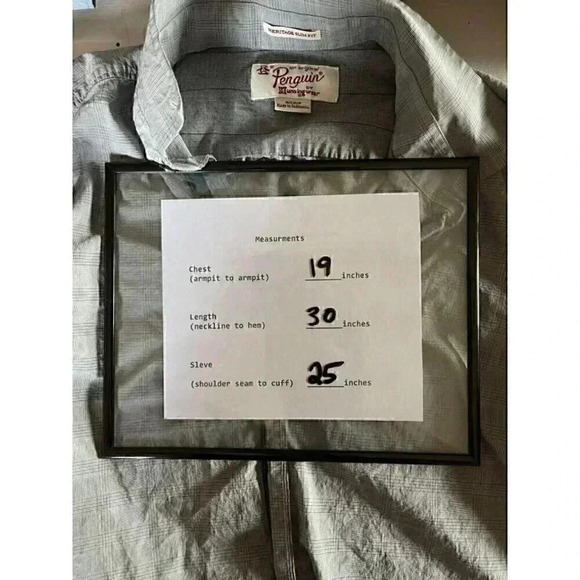 Penguin by Munsing Wear long sleeve button up Men’s shirt gray size Small - Picture 9 of 9